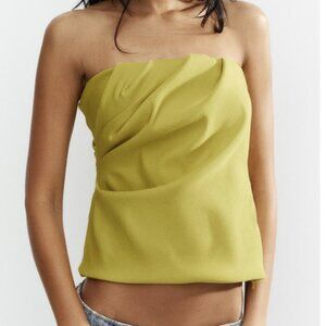 *NWT* Zara STRETCH BANDEAU TOP Mustard, Size Small